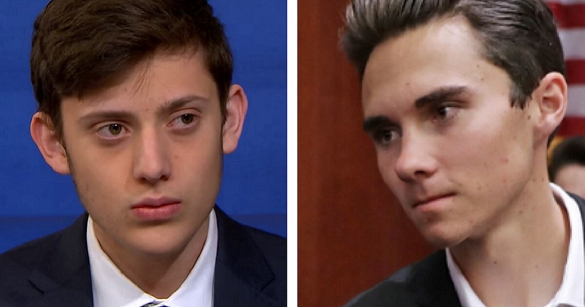 Kyle Kashuv, left, and David Hogg