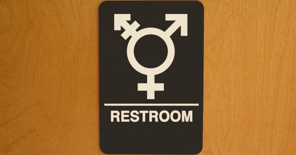A sign on a transgender bathroom