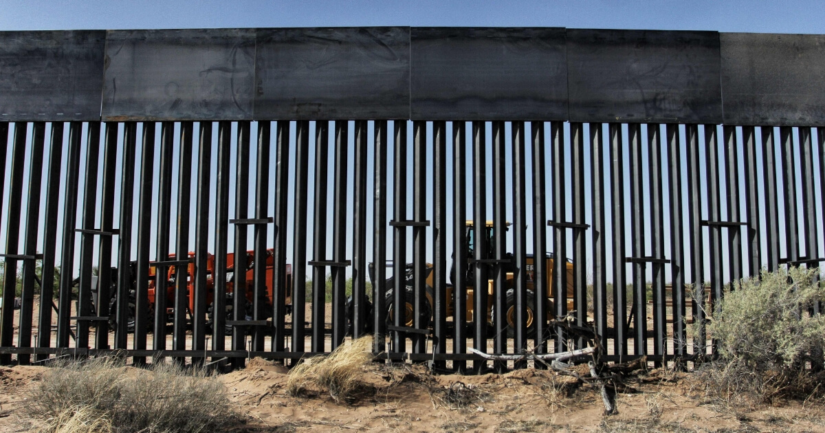 U.S. workers are photographed during construction of 32km of the border wall by order of U.S. President Donald Trump on the border between Ciudad Juarez, Chihuahua state, Mexico and Santa Teresa, New Mexico state, U.S., on April 17, 2018.