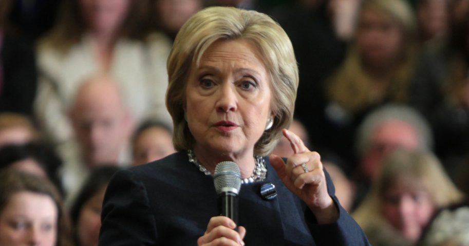 Democratic candidate Hillary Clinton speaks to a crowd during the 2016 presidential campaign.