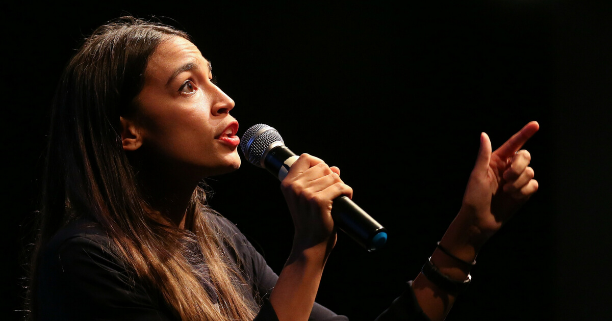 Alexandria Ocasio-Cortez speaks at a progressive fundraiser