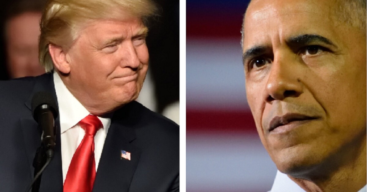 President Donald Trump, left; former President Barack Obama, right.