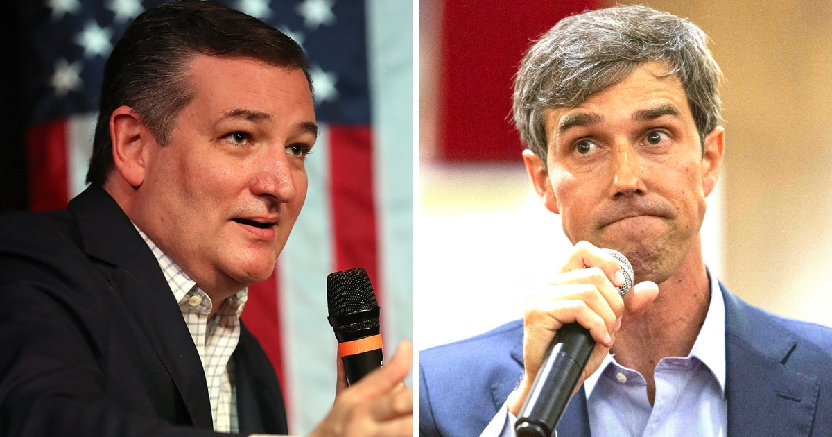 Republican Sen. Ted Cruz of Texas, left, and Democratic rival Beto O'Rourke.