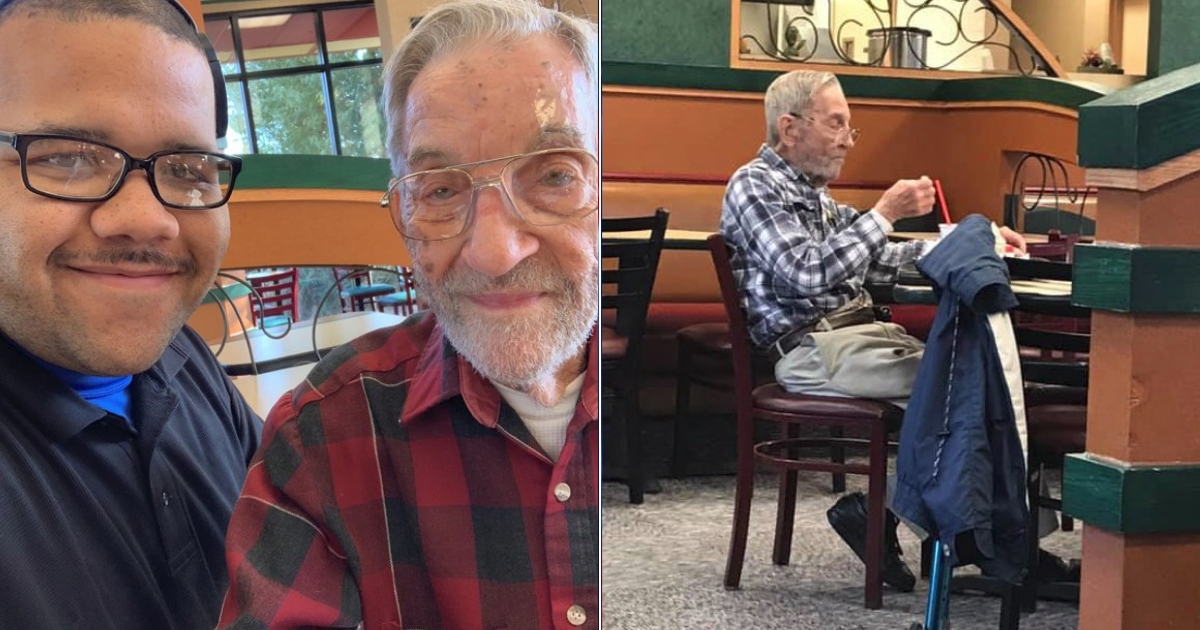 An elderly man is given Arby's for life.