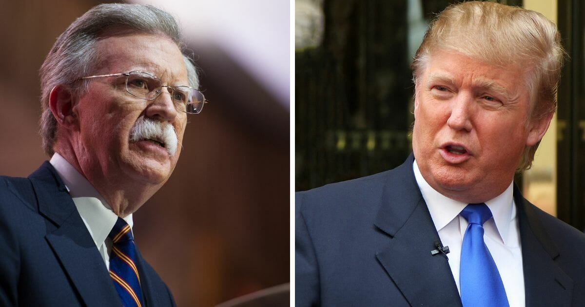 National Security Advisor John Bolton, left; and President Donald Trump, right.