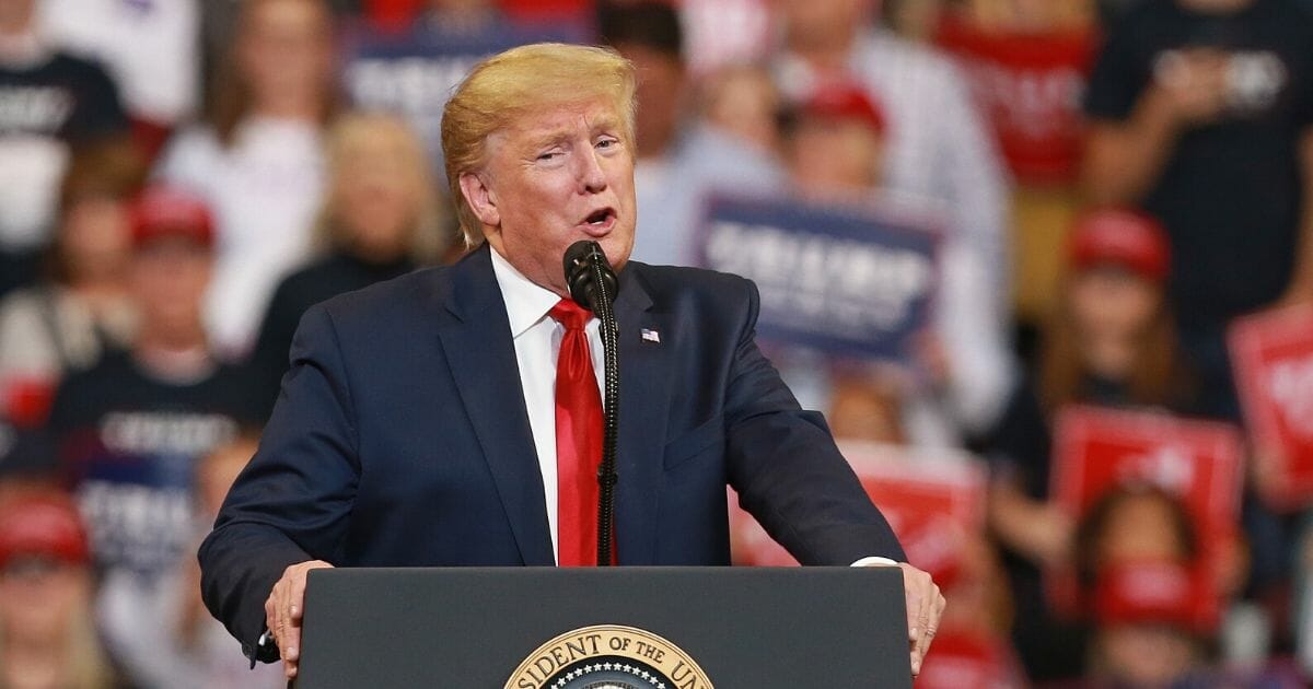 President Donald Trump speaks during a rally at CenturyLink Center on Nov. 14, 2019, in Bossier City, Louisiana.