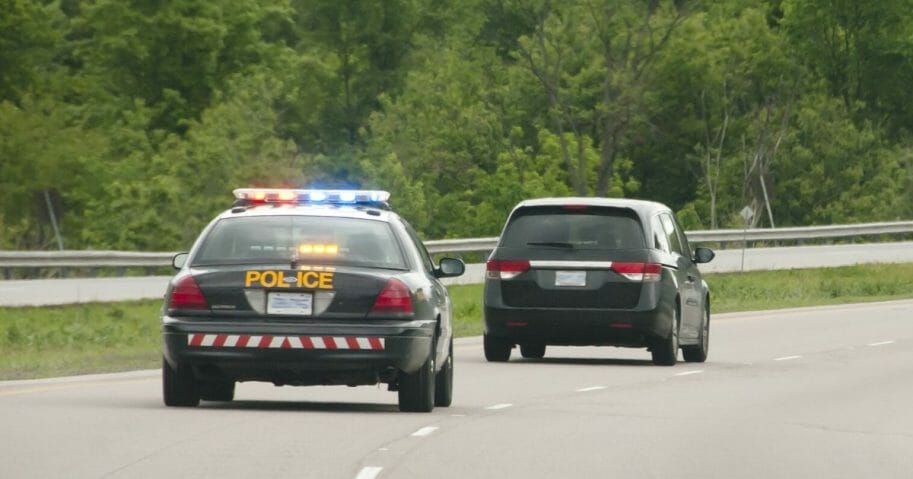 Stock image of a police chase.