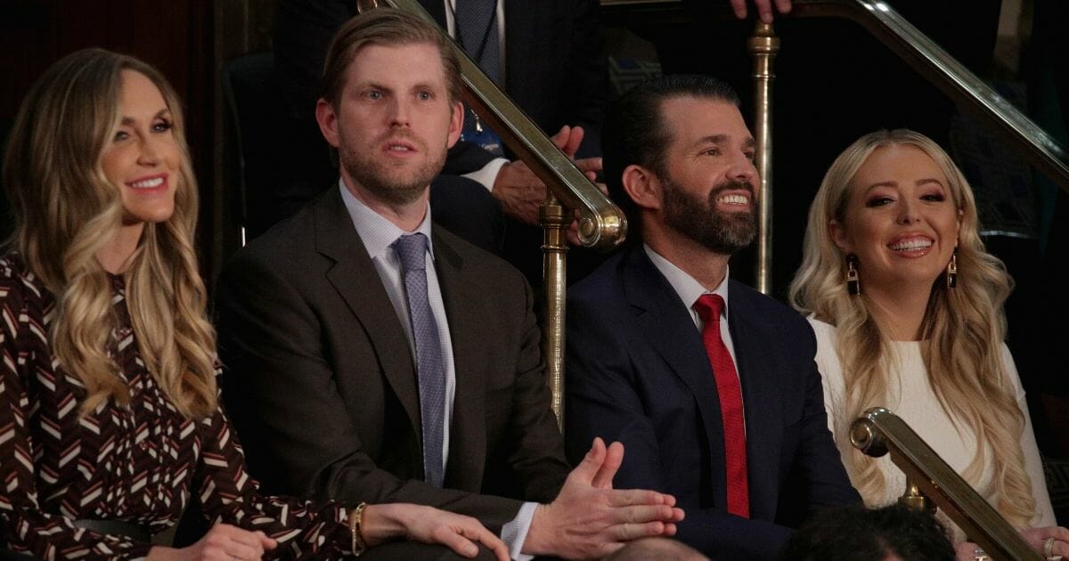 Lara Trump, Eric Trump, Donald Trump Jr., and Tiffany Trump look on during the State of the Union address in the chamber of the U.S. House of Representatives on Feb. 5, 2019, in Washington, D.C.
