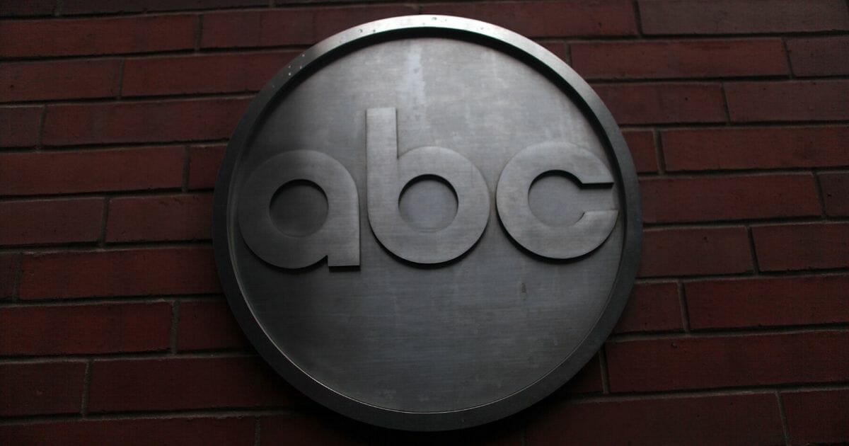 The ABC logo is viewed outside the network's headquarters in New York.