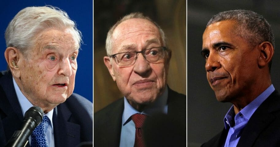 George Soros, Alan Dershowitz and Barack Obama.