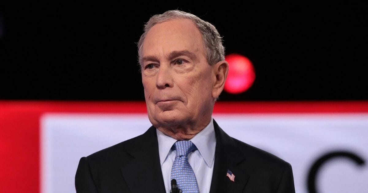 Democratic presidential candidate former New York City Mayor Michael Bloomberg on stage at the Democratic presidential primary debate at the Charleston Gaillard Center on Feb. 25, 2020, in Charleston, South Carolina.