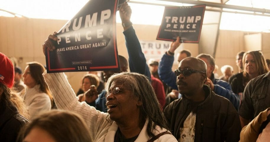 Supporters cheer during a rally for then-Republican presidential candidate Donald Trump on Oct. 18, 2016, in Colorado Springs, Colorado.