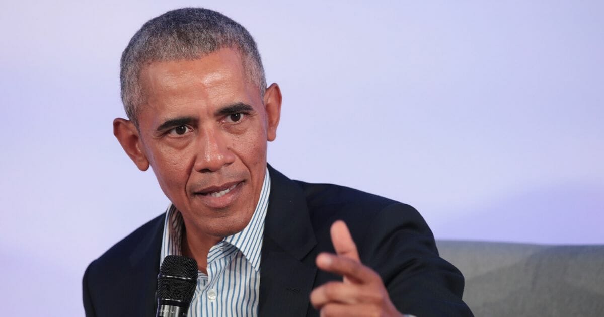 Former President Barack Obama speaks to guests at the Obama Foundation Summit on the campus of the Illinois Institute of Technology on Oct. 29, 2019, in Chicago, Illinois.