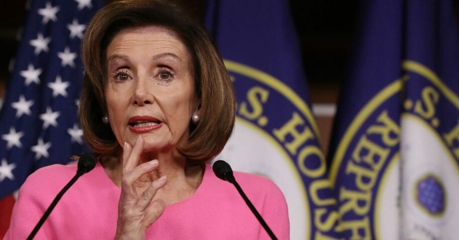 House Speaker Nancy Pelosi addresses reporters at a news conference last week in the Capitol.