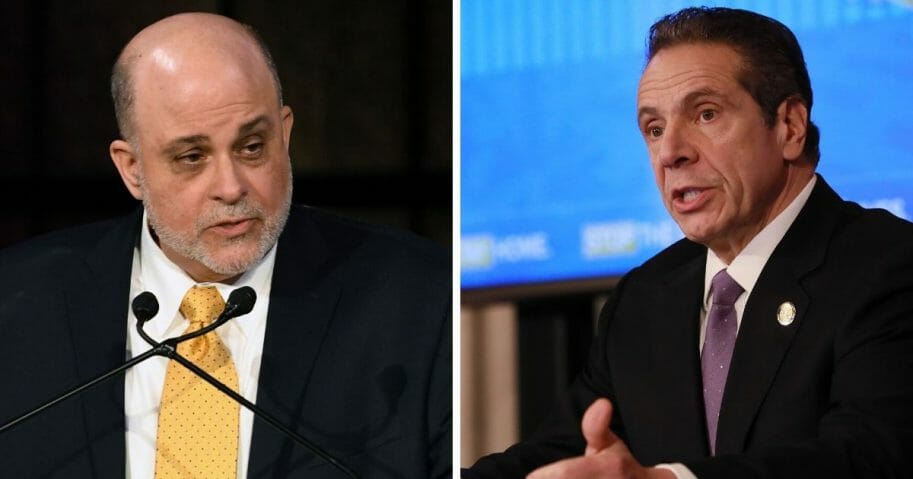 Conservative radio host Mark Levin, left; and New York Gov. Andrew Cuomo, right.