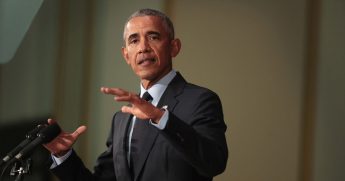 Former President Barack Obama speaks to students at the University of Illinois where he accepted the Paul H. Douglas Award for Ethics in Government on Sept. 7, 2018, in Urbana, Illinois.