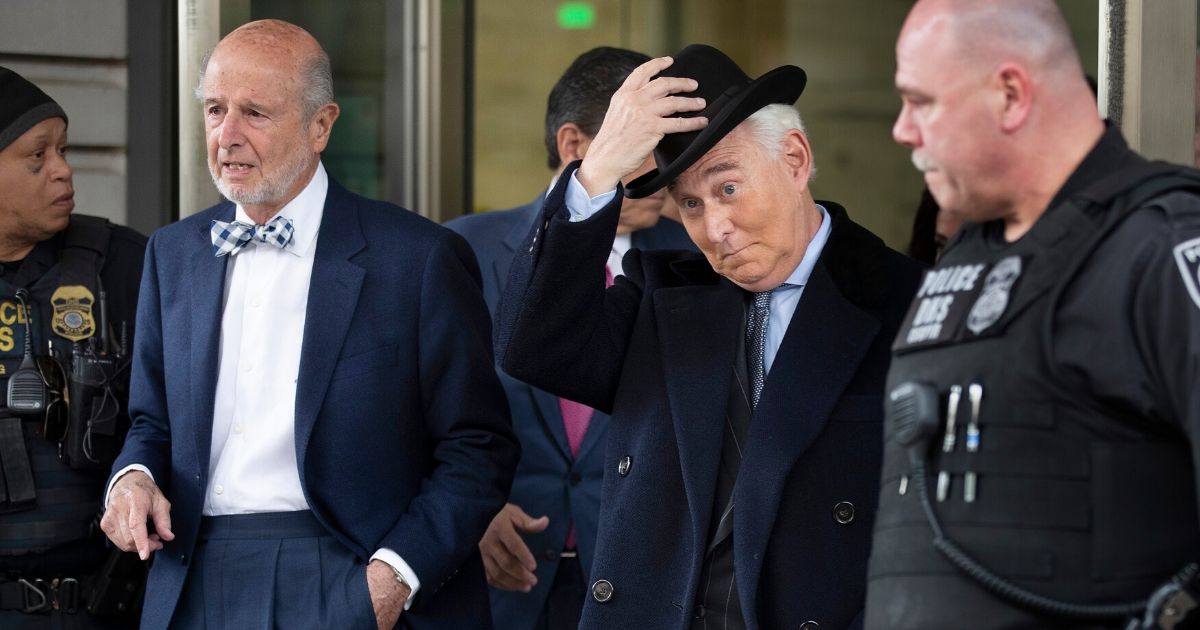 Roger Stone, former adviser and confidante to U.S. President Donald Trump, leaves the Federal District Court for the District of Columbia after being sentenced Feb. 20, 2020, in Washington, DC.