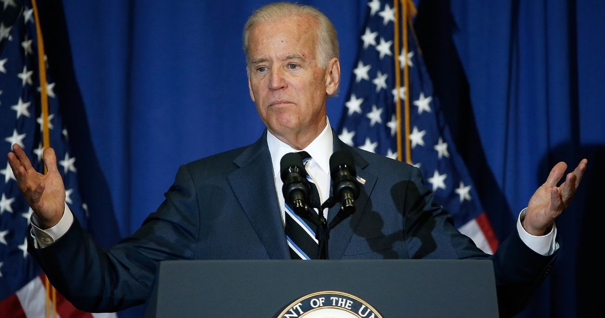 WASHINGTON, DC - APRIL 28: U.S. Vice President Joe Biden speaks at George Washington University April 28, 2014 in Washington, DC. Biden spoke about the Republican budget proposed by Rep. Paul Ryan (R-WI) and economic policy during his remarks.