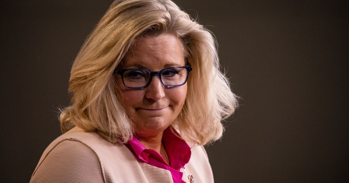 Republican Rep. Liz Cheney of Wyoming leaves the podium after speaking during a news conference with other Republican members of the House of Representatives at the Capitol on July 21, 2020, in Washington, D.C.