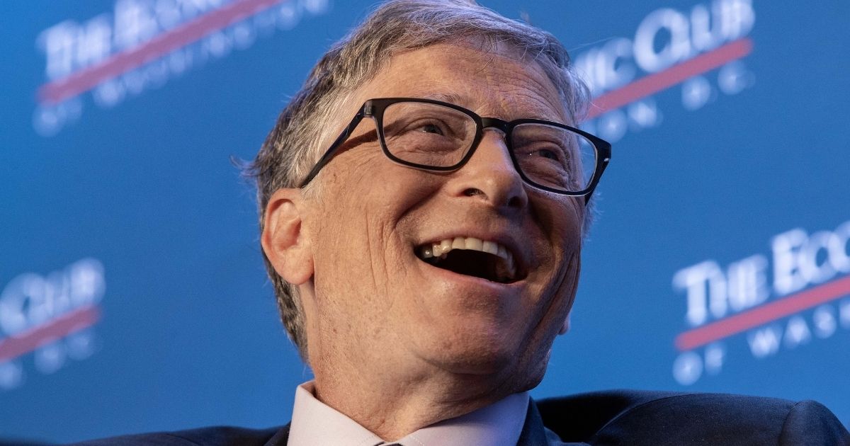 Microsoft co-founder Bill Gates laughs during a speech at the Economic Club of Washington's summer luncheon in Washington on June 24, 2019.