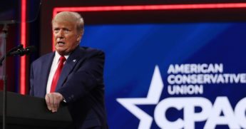 Former President Donald Trump addresses the Conservative Political Action Conference on Sunday.