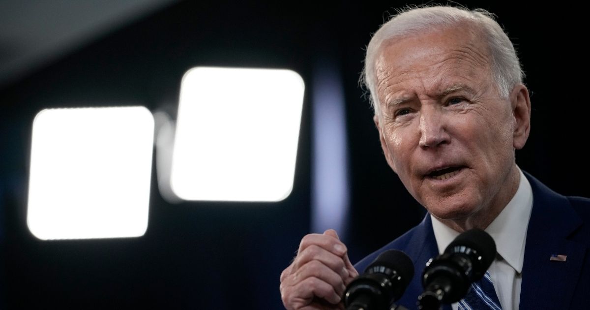 President Joe Biden delivers remarks in the South Court Auditorium at the White House complex on Monday in Washington, D.C.