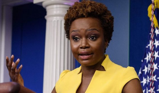 White House deputy press secretary Karine Jean-Pierre speaks during a news briefing in the Brady Briefing Room of the White House in Washington on Wednesday.