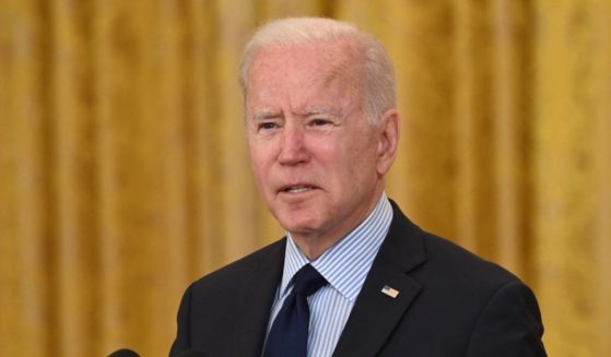 President Joe Biden speaks about the April jobs report in the East Room of the White House in Washington, D.C., on Friday.