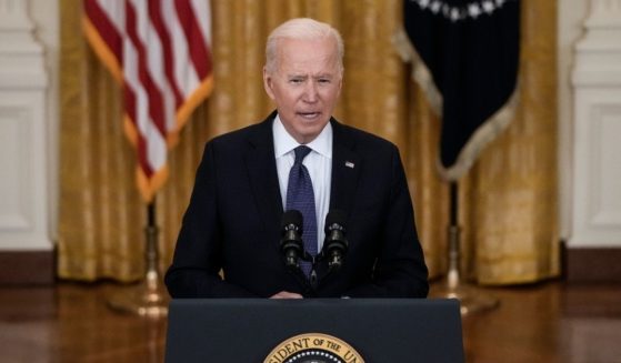 President Joe Biden delivers remarks on the economy in the East Room of the White House on Monday in Washington, D.C.