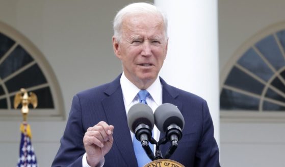 President Joe Biden delivers remarks on the COVID-19 response and vaccination program in the Rose Garden of the White House on Thursday in Washington, D.C.