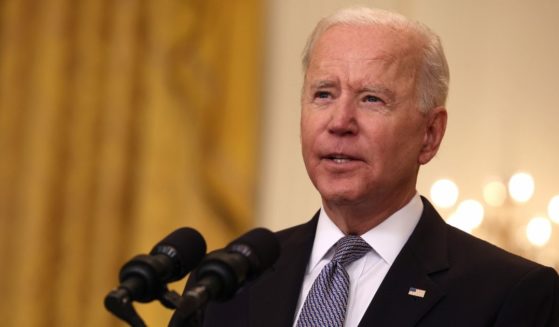 President Joe Biden speaks in the East Room of the White House on Monday in Washington, D.C.