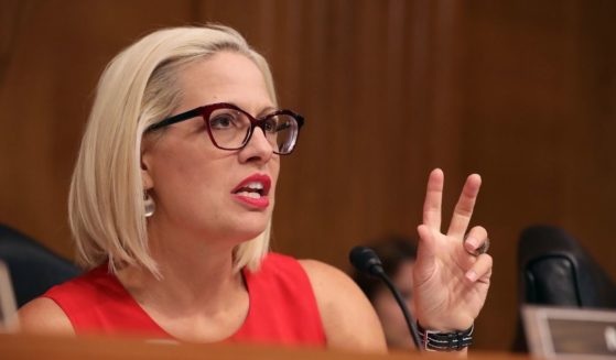 Democratic Sen. Kyrsten Sinema questions witnesses during a hearing in the Dirksen Senate Office Building on Capitol Hill on May 14, 2019, in Washington, D.C.