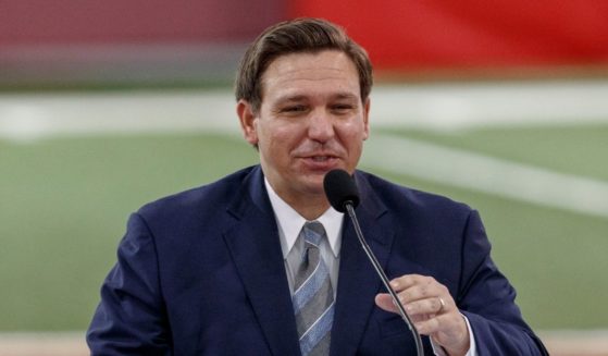 Florida Gov. Ron DeSantis speaks during a collegiate athletics roundtable about fall sports at the Albert J. Dunlap Athletic Training Facility on the campus of Florida State University on Aug. 11, 2020, in Tallahassee, Florida.