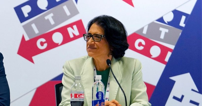 Washington Post columnist Jennifer Rubin, pictured onstage at the 2019 Politicon gathering in Nashville.