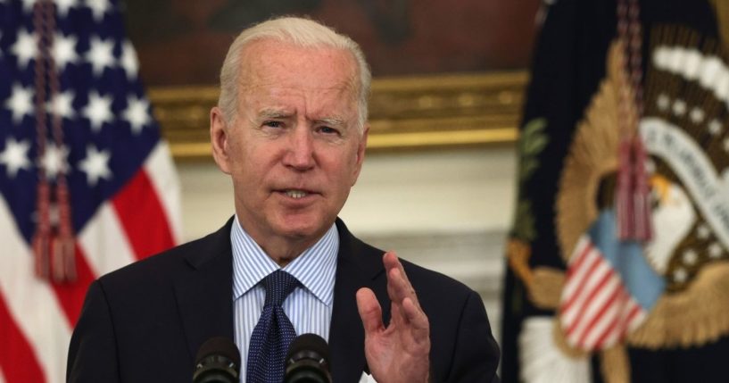 President Joe Biden speaks at the White House on Tuesday.