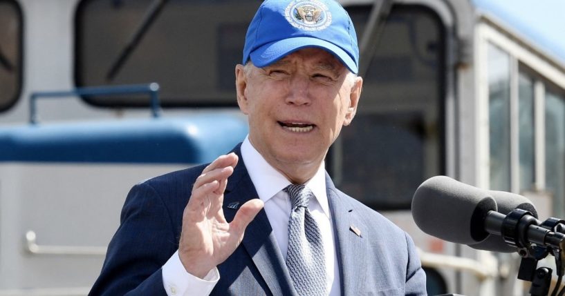 President Joe Biden delivers remarks at an event at the William H. Gray III 30th Street Station in Philadelphia on Friday. (