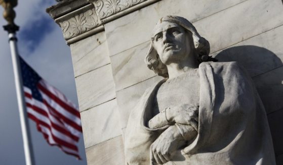 A statue of Christopher Columbus is seen at Columbus Circle in Washington, D.C., on Oct. 6, 2007.