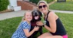 Raelynn with Blue and Emily. The girl asked to pet Blue and then invited them both to meet her dad.