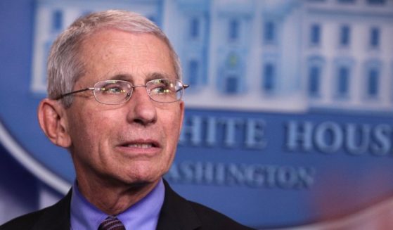 Dr. Anthony Fauci, director of the National Institute of Allergy and Infectious Diseases, listens during the daily coronavirus briefing in the Brady Press Briefing Room of the White House on April 9, 2020.