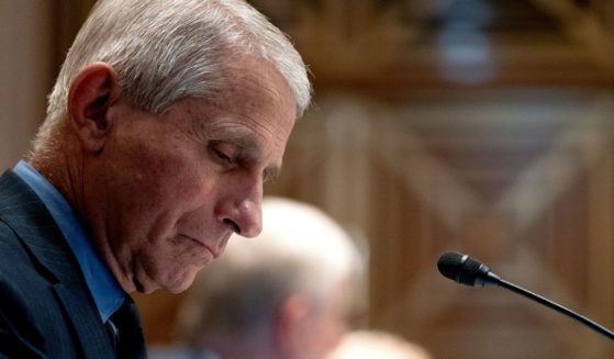 Dr. Anthony Fauci, the director of the National Institute of Allergy and Infectious Diseases, listens during a Senate Appropriations Subcommittee hearing on May 26, 2021, on Capitol Hill in Washington, D.C.