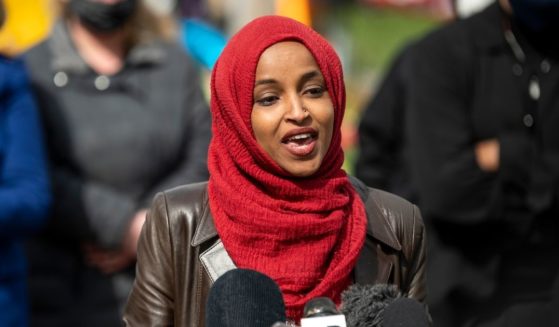 Rep. Ilhan Omar speaks during a news conference on April 20, 2021, in Brooklyn Center, Minnesota.