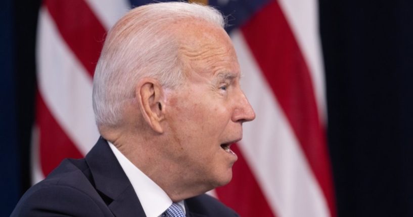 President Joe Biden speaks during an event with governors of Western states and members of his Cabinet in Washington on Wednesday.