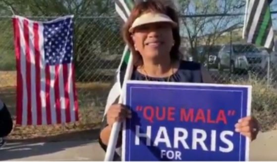 A sign skewering Vice President Kamala Harris' handling of the border crisis is going viral over its clever Spanish pun.