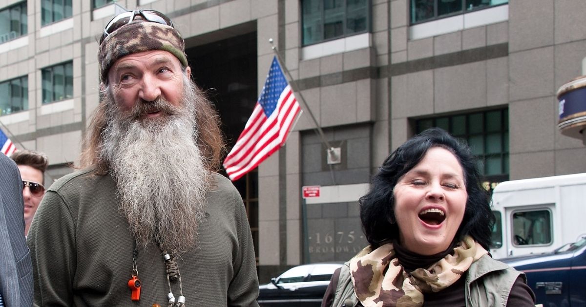 Phil Robertson, left, and Kay Robertson are seen in Times Square on May 7, 2013, in New York City.