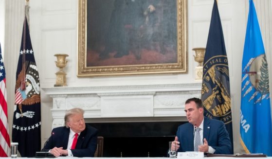 Oklahoma Gov. Kevin Stitt speaks alongside then-President Donald Trump at the White House in Washington, D.C., on June 18, 2020.