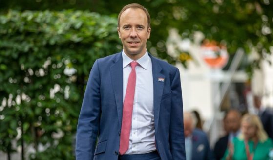 British Health Secretary Matt Hancock visits a hospital on June 17, 2021, in London.