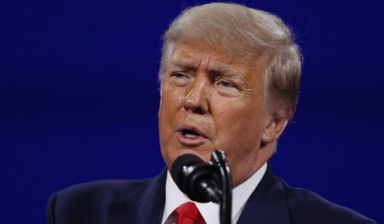 Former President Donald Trump addresses the Conservative Political Action Conference at the Hyatt Regency in Orlando, Florida, on Feb. 28.