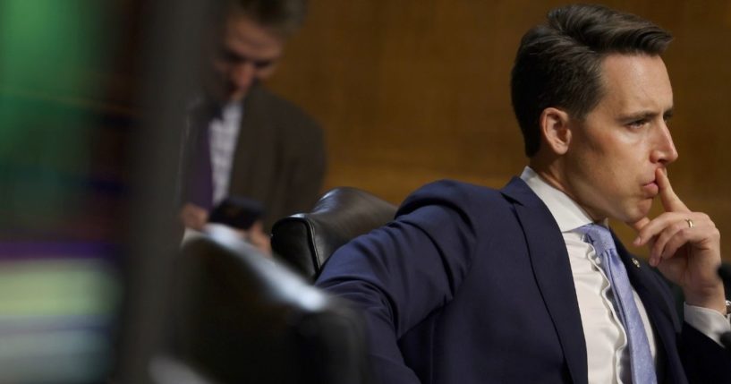 Republican Sen. Josh Hawley of Missouri speaks during a hearing on Capitol Hill on Tuesday in Washington, D.C.