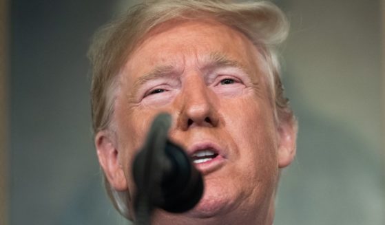 Then-President Donald Trump speaks from the Diplomatic Reception Room of the White House in Washington, D.C., on Aug. 5, 2019.