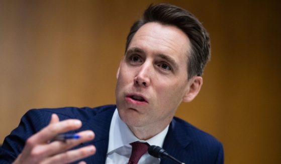 Missouri Republican Sen. Josh Hawley asks a question during a Judiciary Committee hearing in the Dirksen Senate Office Building on June 16, 2020, in Washington, D.C.